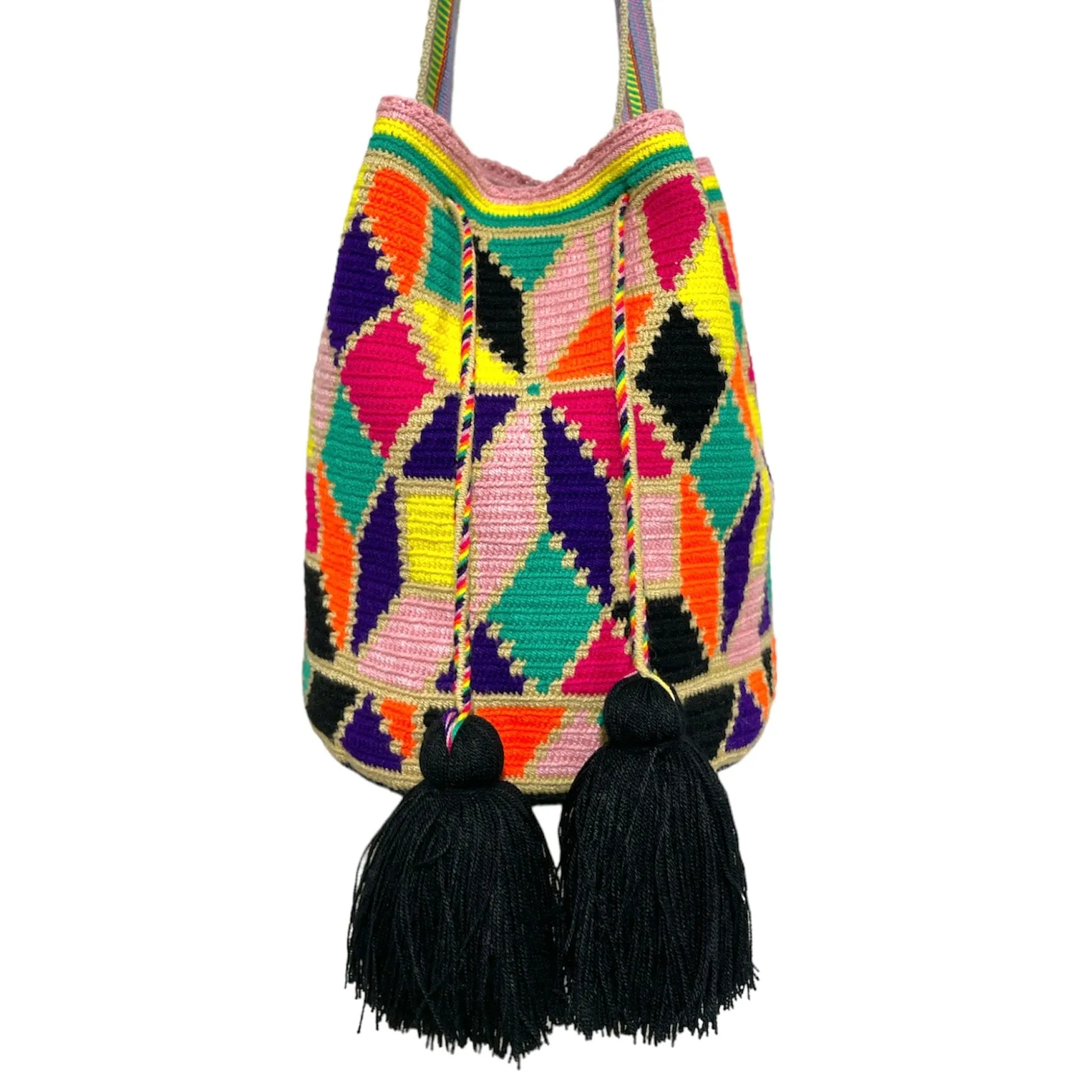 Picasso Bags | Abstract Art Multicolored Crochet Bags - L