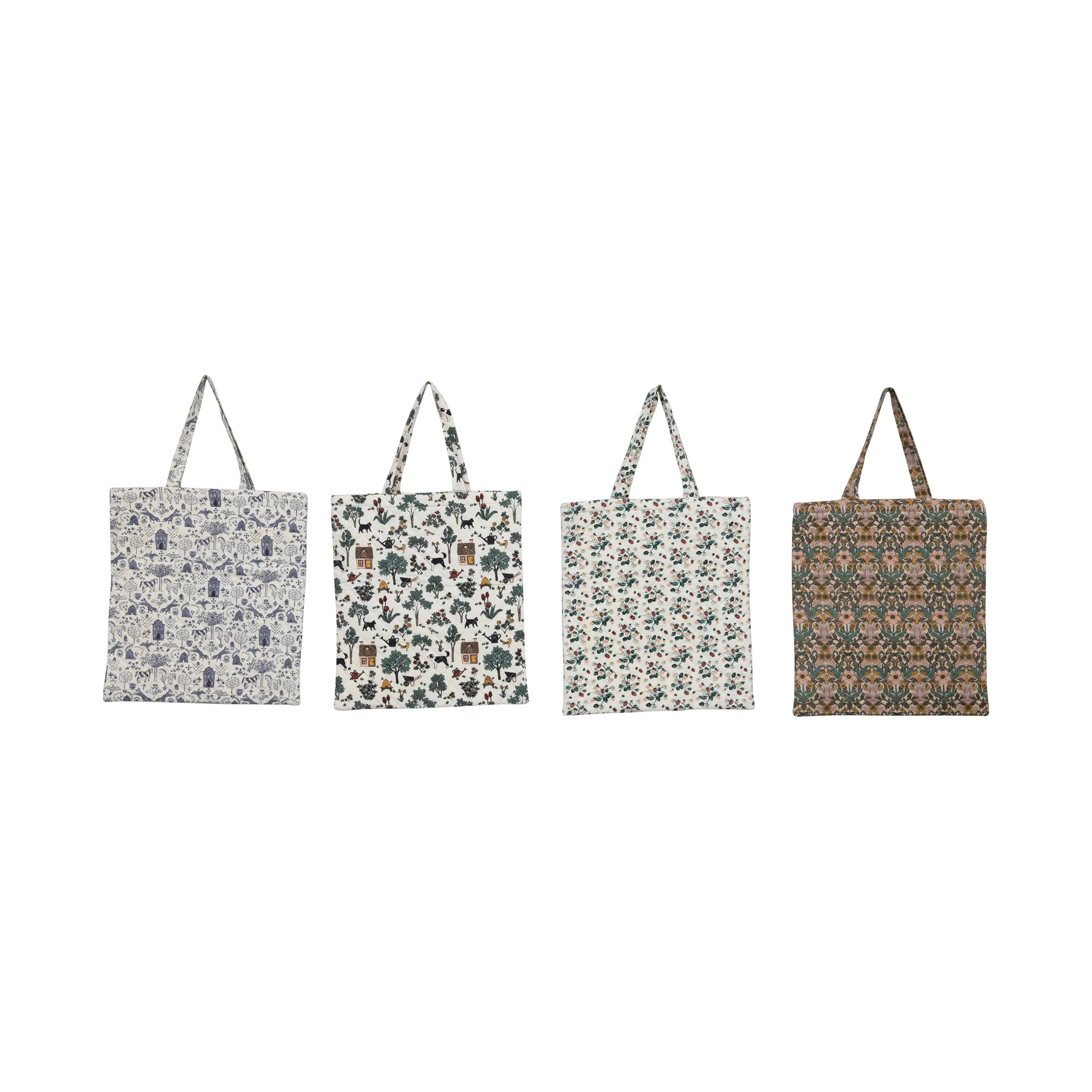 Quilted Cotton Printed Tote Bag