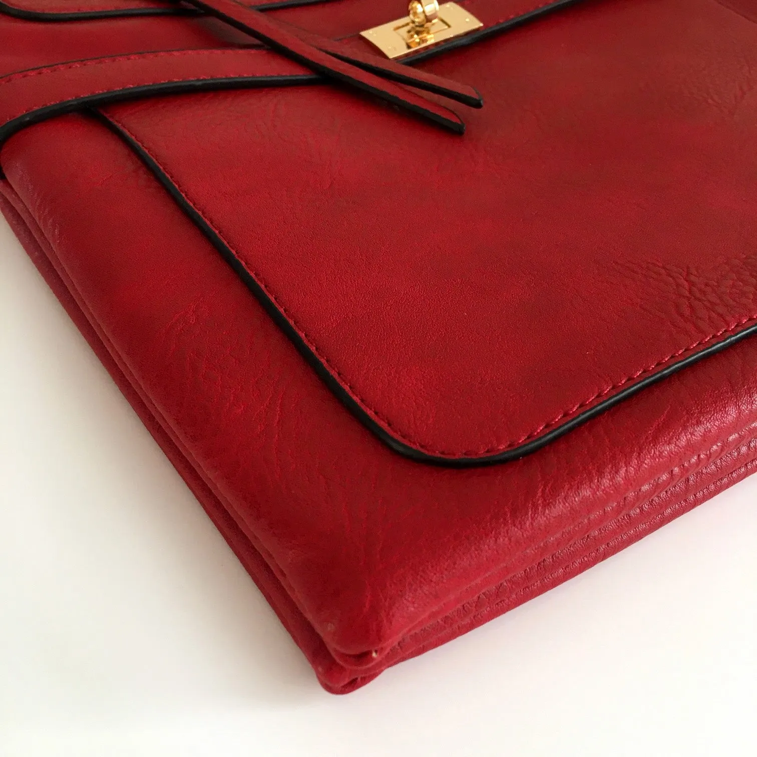 RED MULTI COMPARTMENT CROSS BODY SHOULDER BAG