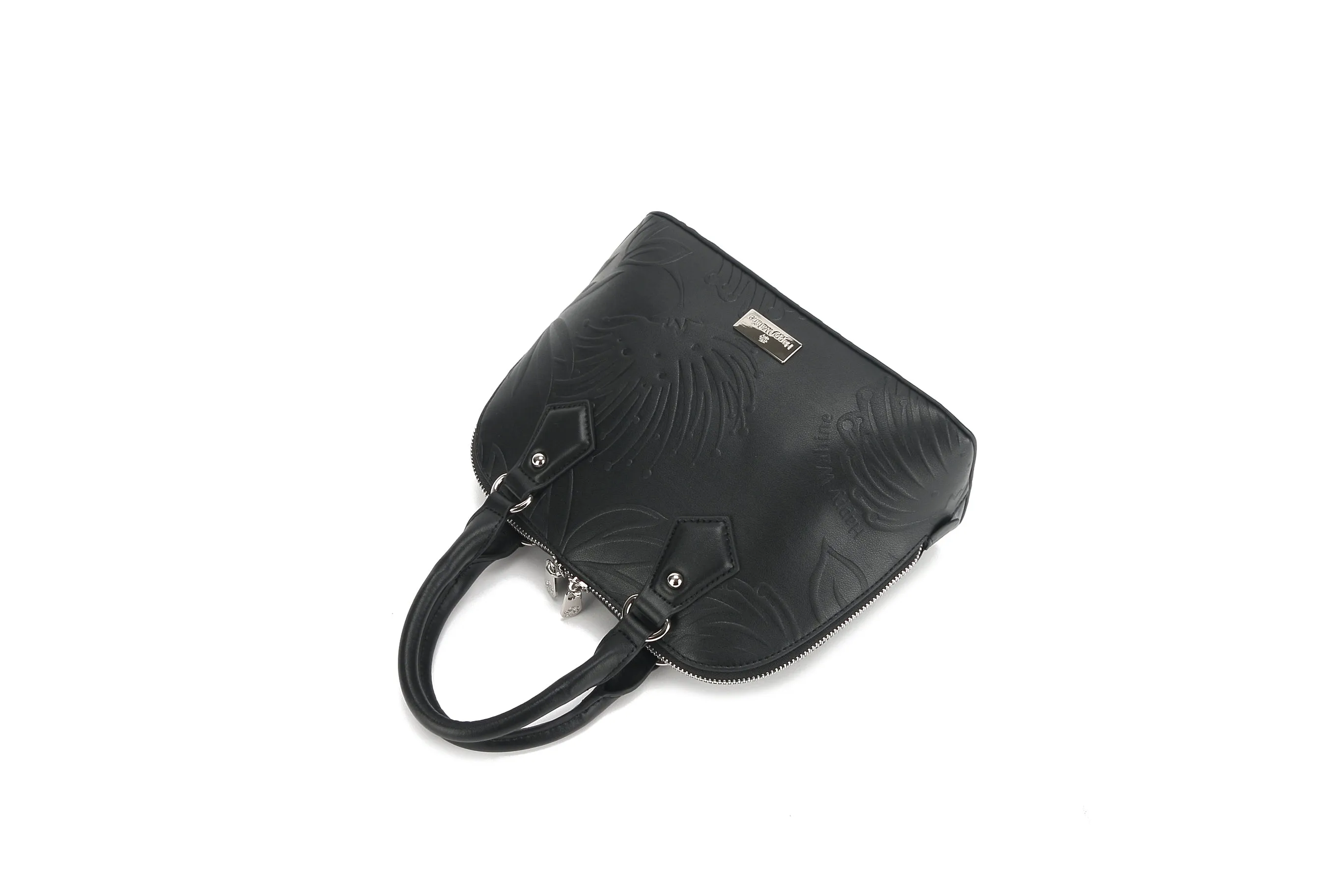 Satchel Lora Lehua Embossed Black