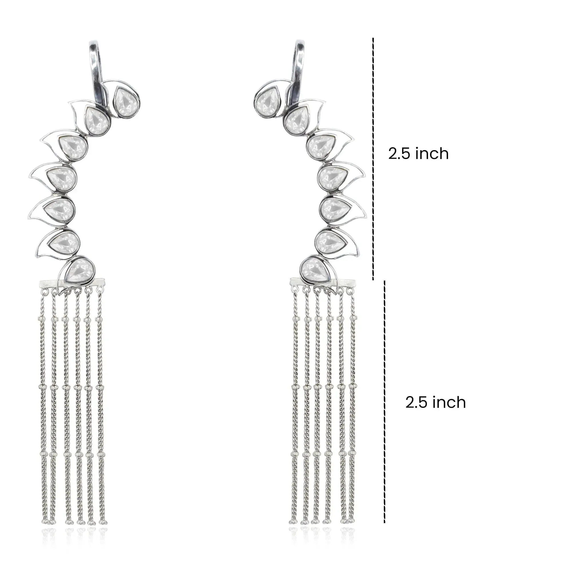 Silver 92.5 Aam Ras Oxidised Earcuff