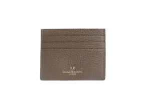 Single Card Holder Soft Grainy Print Calf Leather - Taupe