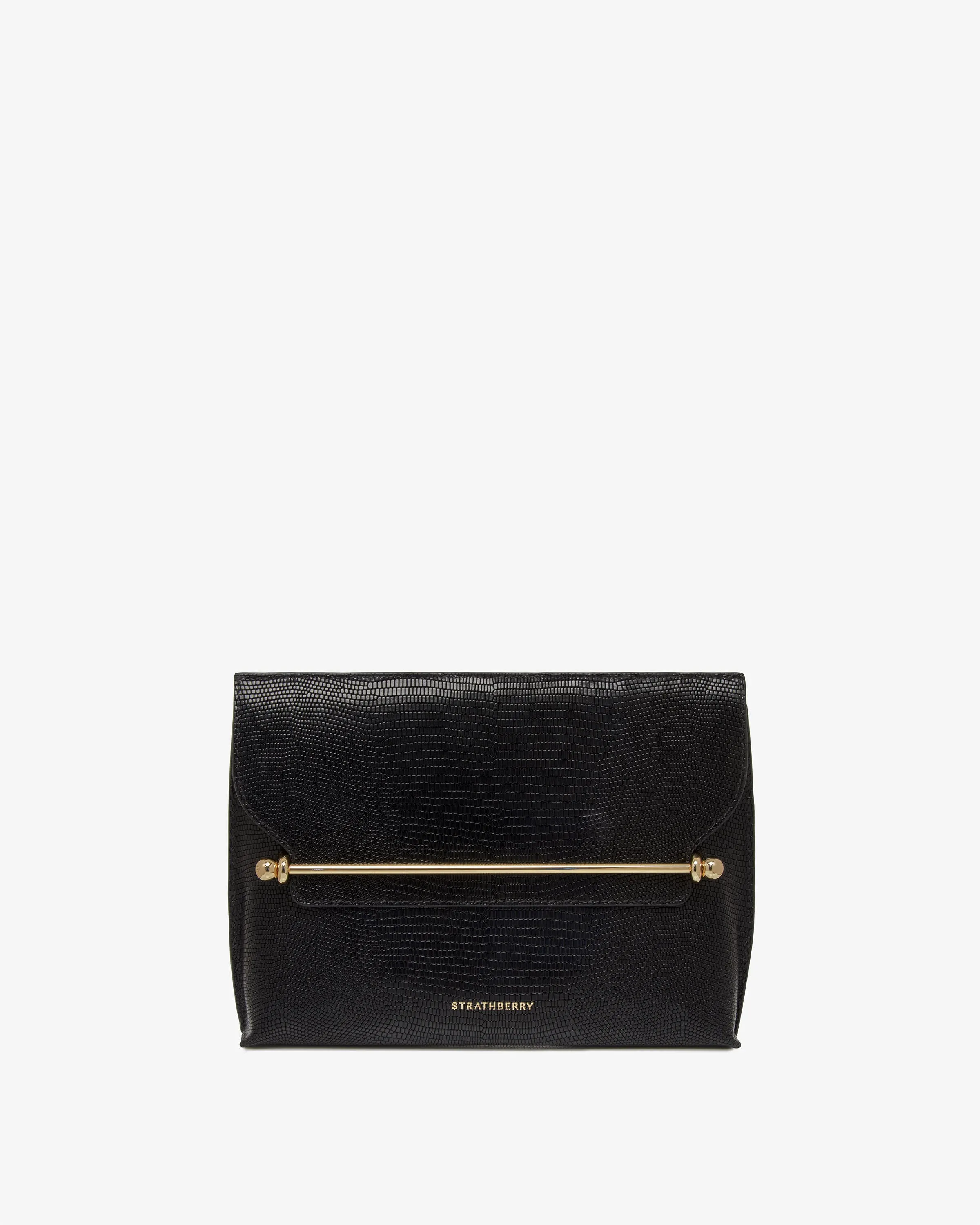 Stylist - Lizard-Embossed Leather Black