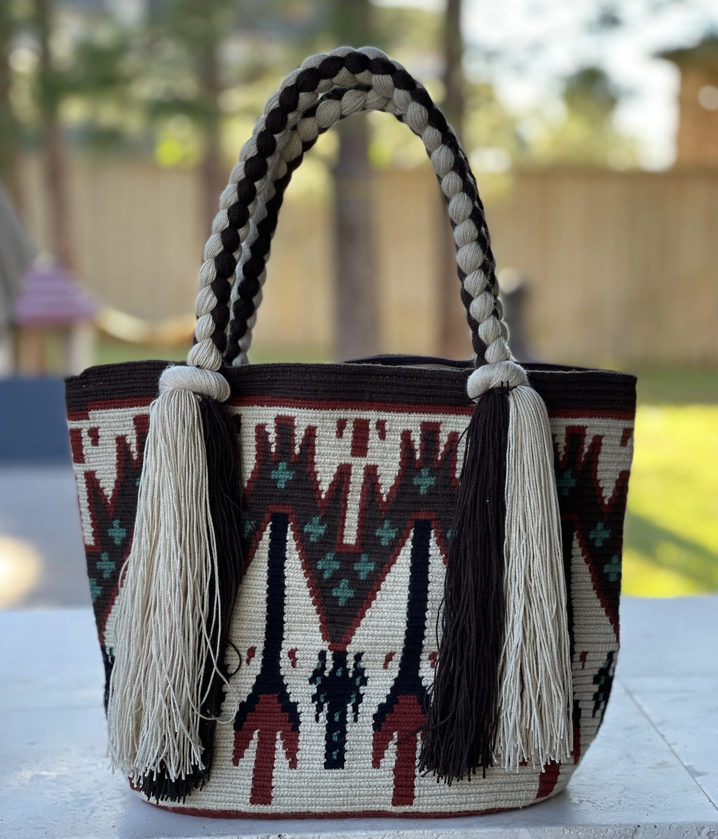 Tribal ENDLESS SUMMER Tote Bags | Long Tassels Beach Tote