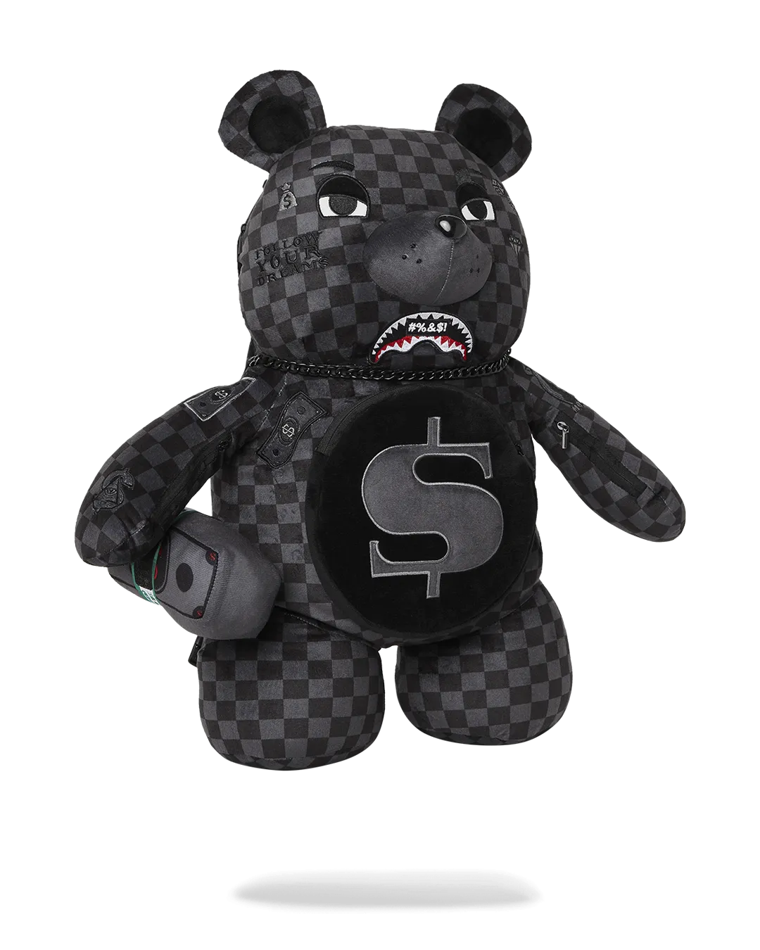 'WHAT THE BEEP' SHARK MONEYBEAR TEDDYBEAR BACKPACK