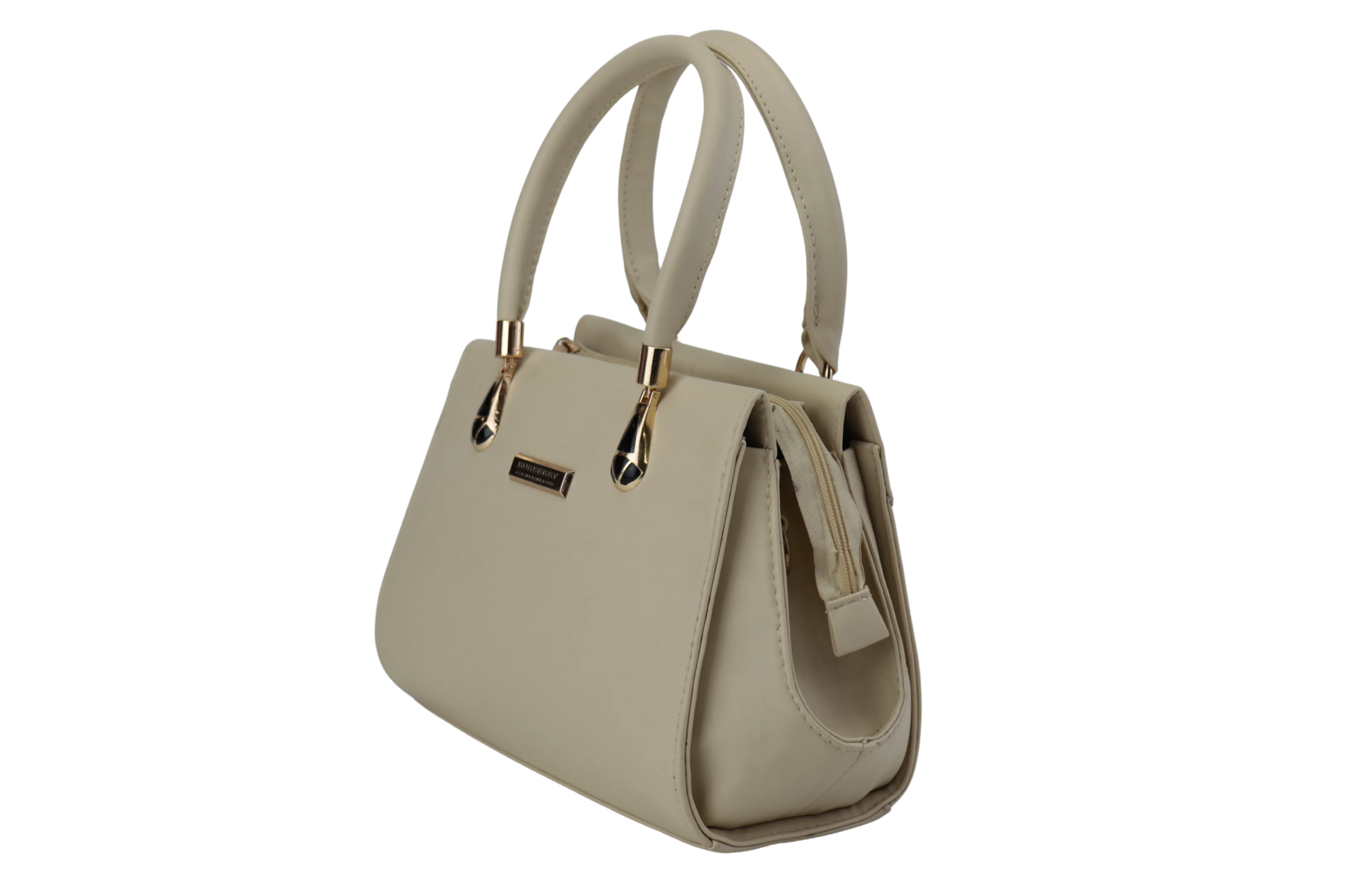 Women's PU Leather Handbag with Gold Strap and Handles